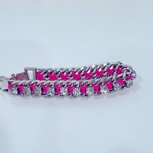 Stella & Dot PINK Fuax diamond bracelet
